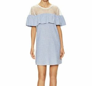 Nwot Firth lace ruffle stripe dress M 100%cotton
